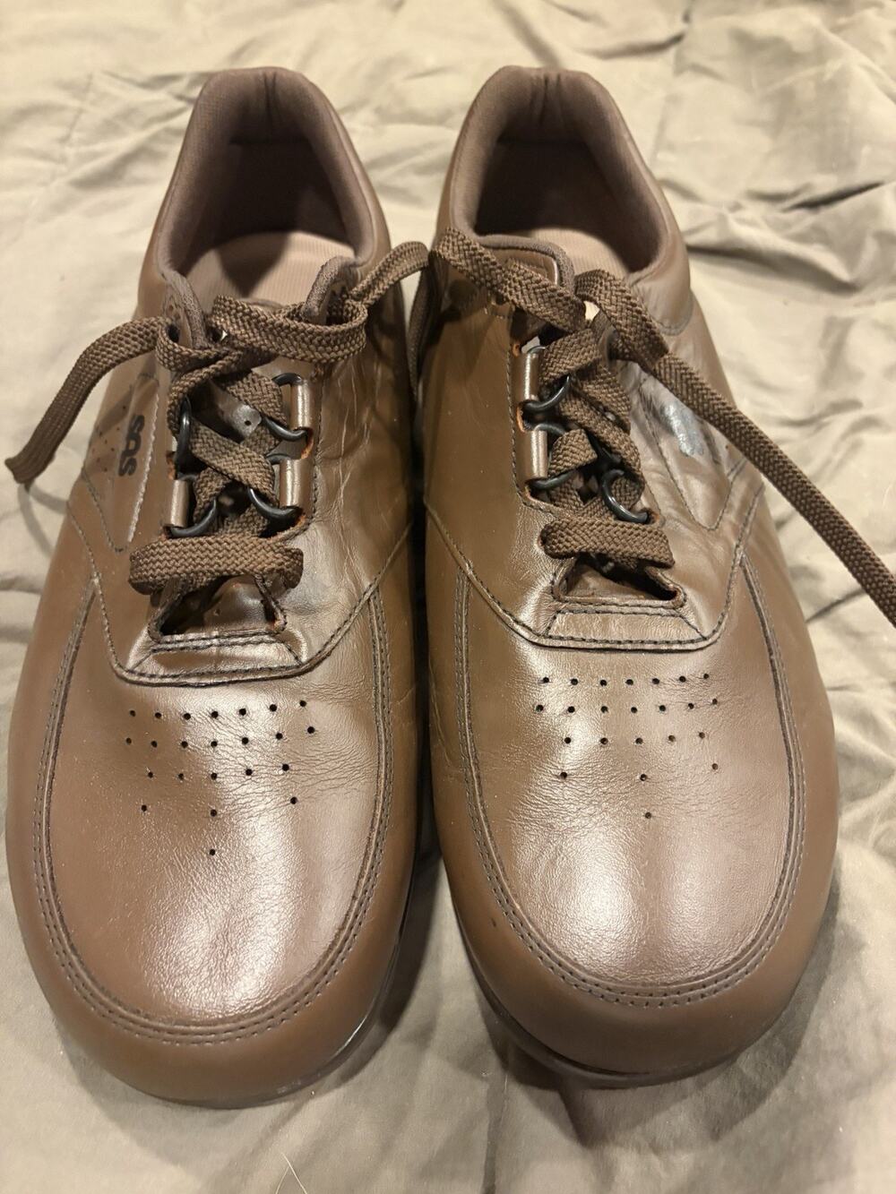 New SAS Men's Time Out Brown Leather Lace Up Casual Sneakers US 10 WW
